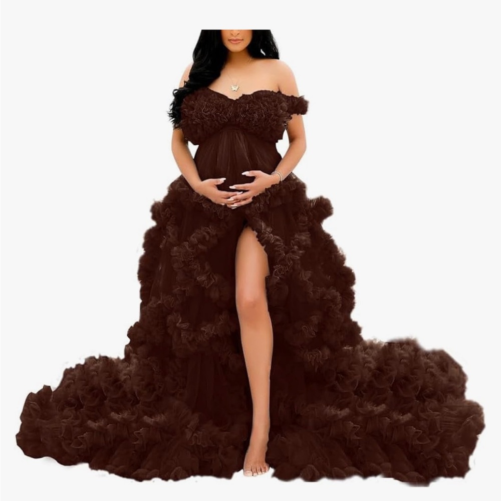 Dark brown maternity dress